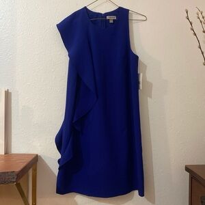 Nordstrom Blue Ruffled Asymmetrical Cocktail Dress